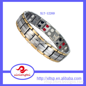 Hot sales Matt silver titanium bio magnetic energy bracelet